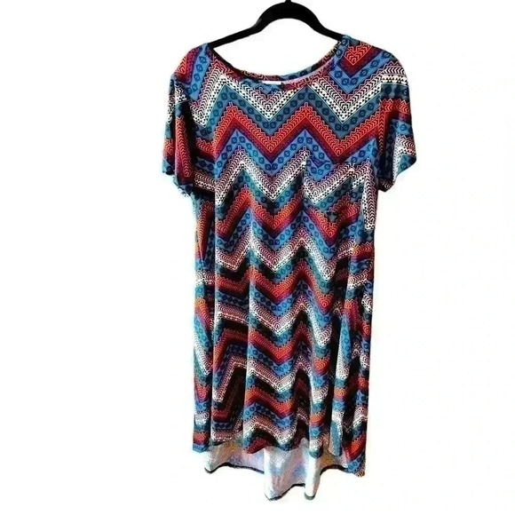 Lularoe Medium Aztec Carly‎ dress .. silky . Yummy dress from my personal stash. - Picture 1 of 7